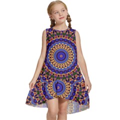 Mandala Kaleidoscope Background Kids  Frill Swing Dress