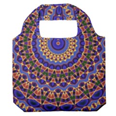 Mandala Kaleidoscope Background Premium Foldable Grocery Recycle Bag