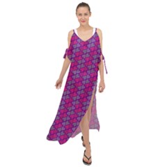 Heart Love Romantic Cute Pattern Maxi Chiffon Cover Up Dress by Jancukart