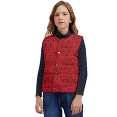 Floral Pattern Background Flowers Kid s Short Button Up Puffer Vest	