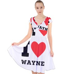 I Love Wayne Cap Sleeve Front Wrap Midi Dress by ilovewhateva