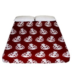 Ladybug Vector Geometric Tile Pattern Fitted Sheet (queen Size) by GardenOfOphir