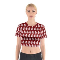 Ladybug Vector Geometric Tile Pattern Cotton Crop Top by GardenOfOphir