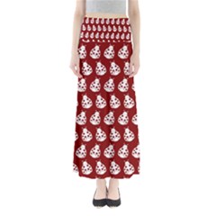 Ladybug Vector Geometric Tile Pattern Full Length Maxi Skirt by GardenOfOphir