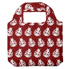 Ladybug Vector Geometric Tile Pattern Premium Foldable Grocery Recycle Bag