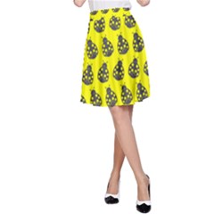 Ladybug Vector Geometric Tile Pattern A-Line Skirt