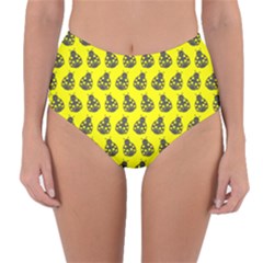 Ladybug Vector Geometric Tile Pattern Reversible High-Waist Bikini Bottoms