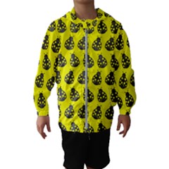 Ladybug Vector Geometric Tile Pattern Kids  Hooded Windbreaker