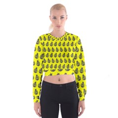 Ladybug Vector Geometric Tile Pattern Cropped Sweatshirt
