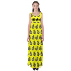 Ladybug Vector Geometric Tile Pattern Empire Waist Maxi Dress