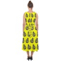 Ladybug Vector Geometric Tile Pattern Midi Tie-Back Chiffon Dress View2