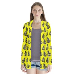 Ladybug Vector Geometric Tile Pattern Drape Collar Cardigan