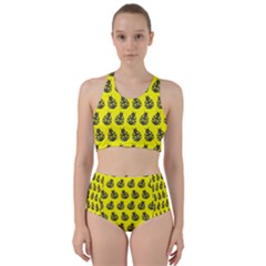 Ladybug Vector Geometric Tile Pattern Racer Back Bikini Set