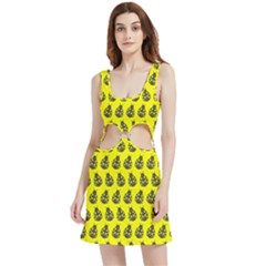 Ladybug Vector Geometric Tile Pattern Velour Cutout Dress