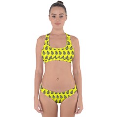 Ladybug Vector Geometric Tile Pattern Cross Back Hipster Bikini Set