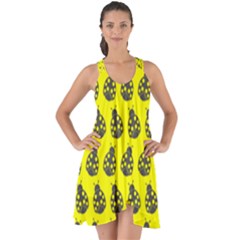 Ladybug Vector Geometric Tile Pattern Show Some Back Chiffon Dress