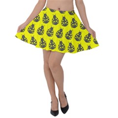 Ladybug Vector Geometric Tile Pattern Velvet Skater Skirt