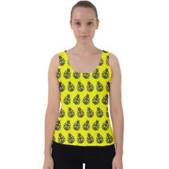 Ladybug Vector Geometric Tile Pattern Velvet Tank Top