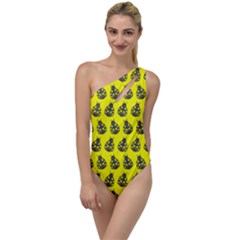 Ladybug Vector Geometric Tile Pattern To One Side Swimsuit