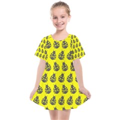 Ladybug Vector Geometric Tile Pattern Kids  Smock Dress