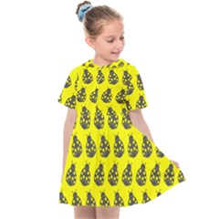 Ladybug Vector Geometric Tile Pattern Kids  Sailor Dress