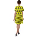 Ladybug Vector Geometric Tile Pattern Short Sleeve Shoulder Cut Out Dress  View2