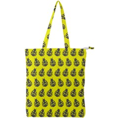 Ladybug Vector Geometric Tile Pattern Double Zip Up Tote Bag