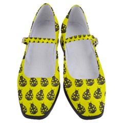 Ladybug Vector Geometric Tile Pattern Women s Mary Jane Shoes