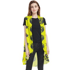 Ladybug Vector Geometric Tile Pattern Sleeveless Chiffon Waistcoat Shirt