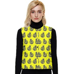 Ladybug Vector Geometric Tile Pattern Women s Short Button Up Puffer Vest