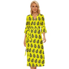 Ladybug Vector Geometric Tile Pattern Midsummer Wrap Dress