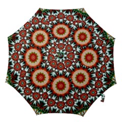 Kaleidoscope Floral Pattern Rosette Hook Handle Umbrellas (medium) by Jancukart