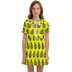 Ladybug Vector Geometric Tile Pattern Kids  Sweet Collar Dress