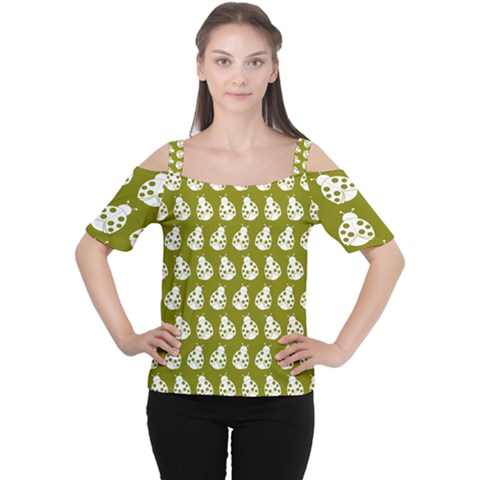 Ladybug Vector Geometric Tile Pattern Cutout Shoulder Tee by GardenOfOphir