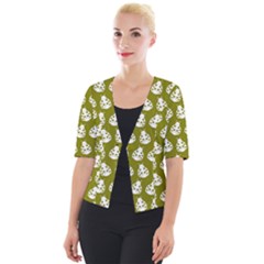 Ladybug Vector Geometric Tile Pattern Cropped Button Cardigan