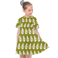 Ladybug Vector Geometric Tile Pattern Kids  Sailor Dress