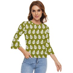 Ladybug Vector Geometric Tile Pattern Bell Sleeve Top