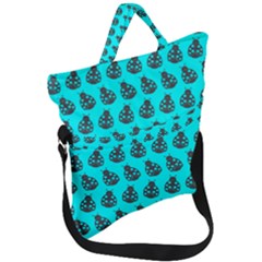 Ladybug Vector Geometric Tile Pattern Fold Over Handle Tote Bag by GardenOfOphir