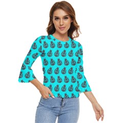 Ladybug Vector Geometric Tile Pattern Bell Sleeve Top