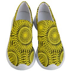 Abstract Sun Pattern Yellow Background Women s Lightweight Slip Ons by Jancukart