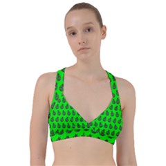 Ladybug Vector Geometric Tile Pattern Sweetheart Sports Bra by GardenOfOphir