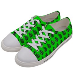 Ladybug Vector Geometric Tile Pattern Women s Low Top Canvas Sneakers by GardenOfOphir