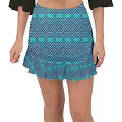 Chevron Zigzag Pattern Fishtail Mini Chiffon Skirt
