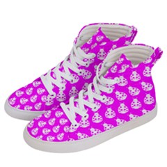 Ladybug Vector Geometric Tile Pattern Women s Hi-top Skate Sneakers by GardenOfOphir