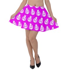 Ladybug Vector Geometric Tile Pattern Velvet Skater Skirt by GardenOfOphir