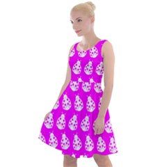 Ladybug Vector Geometric Tile Pattern Knee Length Skater Dress by GardenOfOphir