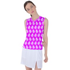 Ladybug Vector Geometric Tile Pattern Women s Sleeveless Sports Top by GardenOfOphir