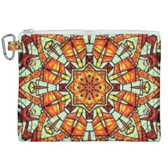 Kaleidoscope Floral Pattern Rosette Canvas Cosmetic Bag (xxl)