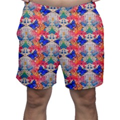 Butterflies Blue Pattern Girly Men s Shorts