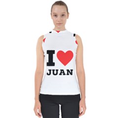 I Love Juan Mock Neck Shell Top by ilovewhateva